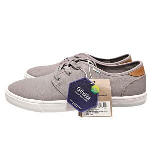 Toms Carlo Drizzle Grey Canvas Ortholite Comfort Sneakers Men's Size 10.5 NWB